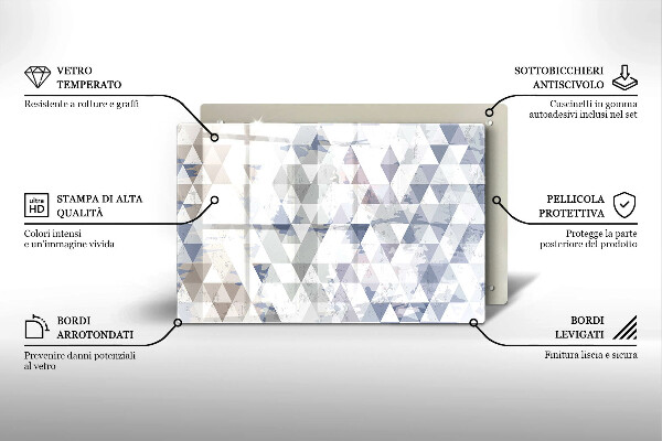 Skleněná deska za sporák Vzor trojúhelníků
