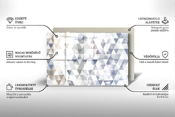 Skleněná deska za sporák Vzor trojúhelníků