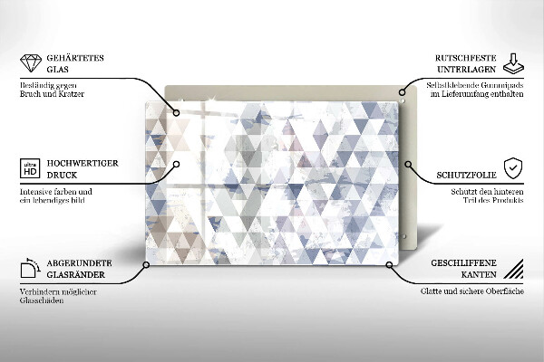 Skleněná deska za sporák Vzor trojúhelníků