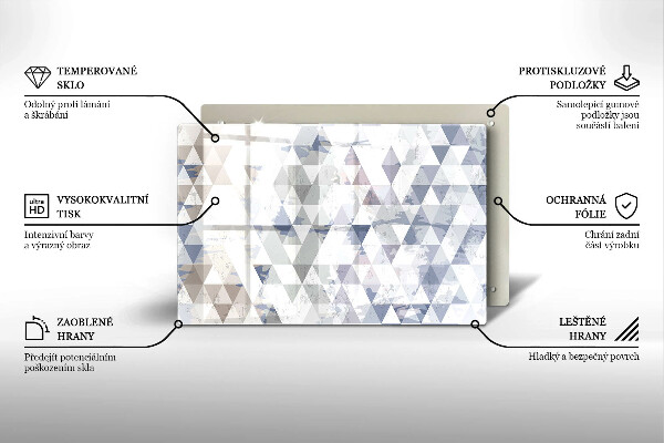 Skleněná deska za sporák Vzor trojúhelníků