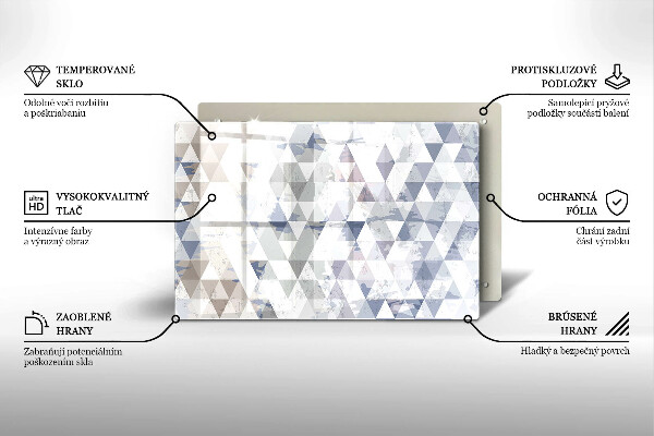 Skleněná deska za sporák Vzor trojúhelníků