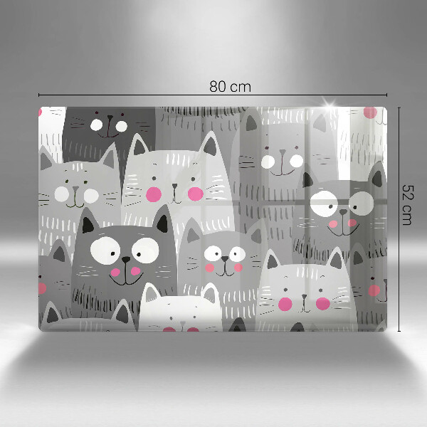 Skleněná deska za sporák Ilustrace kočky