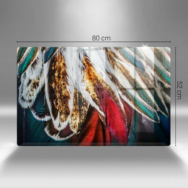 Skleněná deska za sporák Boho ptačí peří