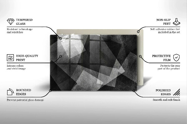 Skleněná deska za sporák Geometrické abstrakce