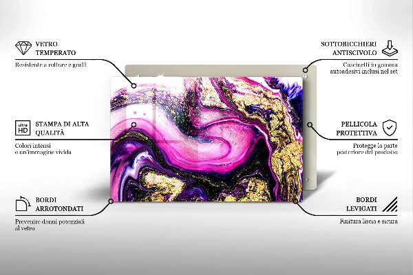 Skleněná deska za sporák Abstraktní design zlaté