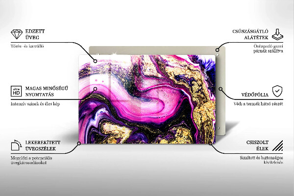 Skleněná deska za sporák Abstraktní design zlaté