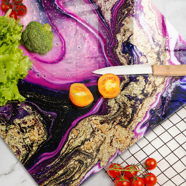 Skleněná deska za sporák Abstraktní design zlaté