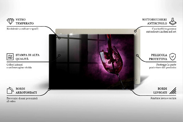 Skleněná deska za sporák Sklenice vína