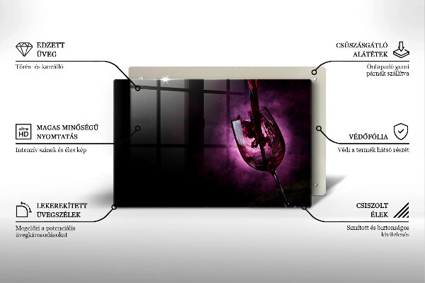 Skleněná deska za sporák Sklenice vína