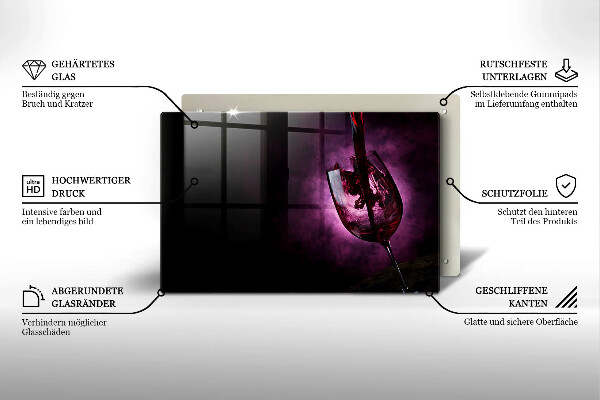 Skleněná deska za sporák Sklenice vína