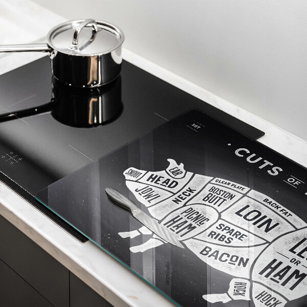 Skleněná deska za sporák Vepřové maso vepřové