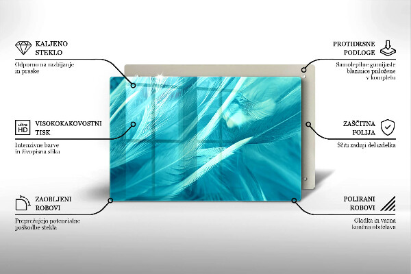 Skleněná deska za sporák Jemné peří