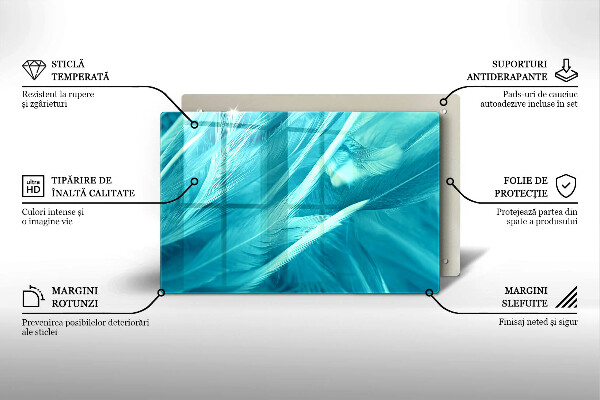 Skleněná deska za sporák Jemné peří