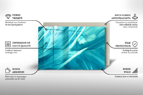 Skleněná deska za sporák Jemné peří