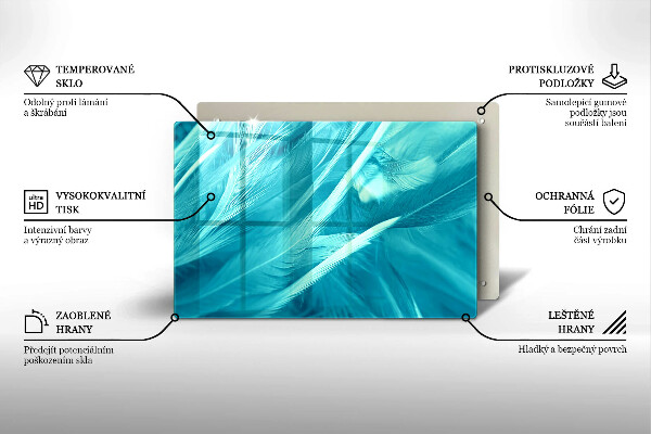 Skleněná deska za sporák Jemné peří