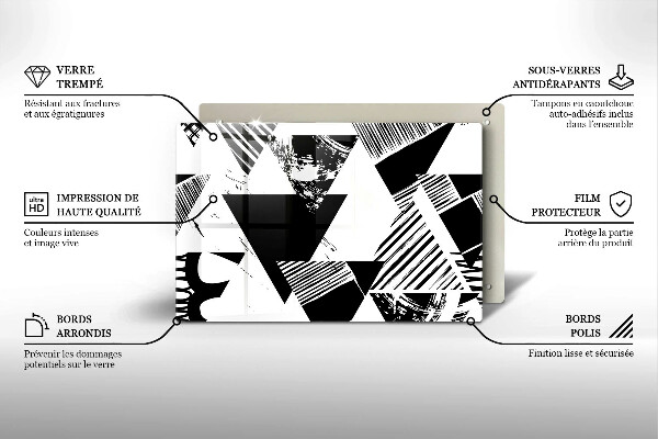 Skleněná deska za sporák Geometrické trojúhelníky