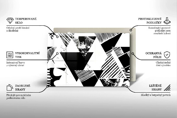 Skleněná deska za sporák Geometrické trojúhelníky