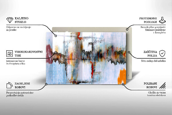 Skleněná deska za sporák Abstrakce barvy