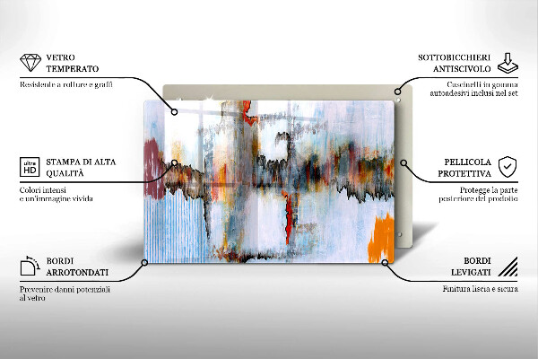 Skleněná deska za sporák Abstrakce barvy
