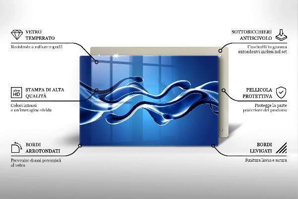 Skleněná deska za sporák Abstrakce tekutin