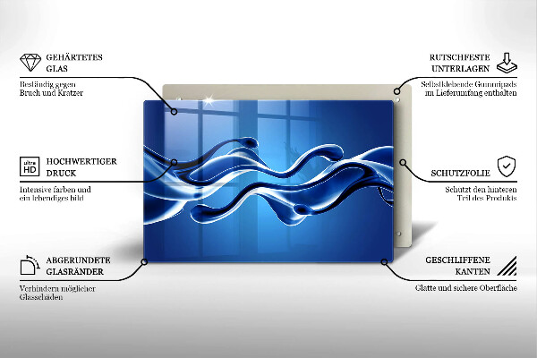 Skleněná deska za sporák Abstrakce tekutin