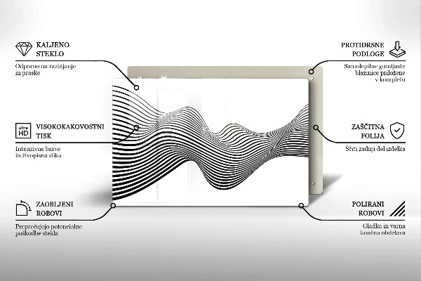 Skleněná deska za sporák Lineární abstrakce