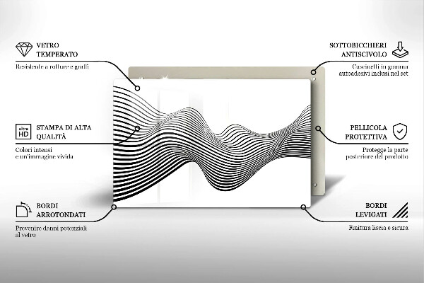 Skleněná deska za sporák Lineární abstrakce
