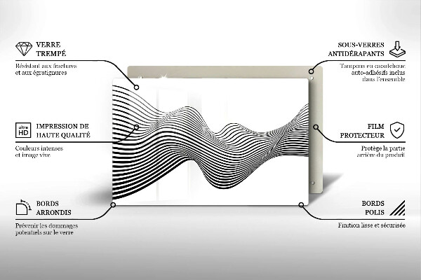 Skleněná deska za sporák Lineární abstrakce