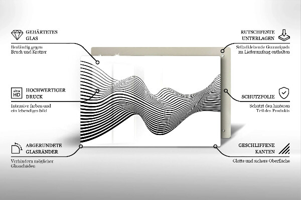 Skleněná deska za sporák Lineární abstrakce