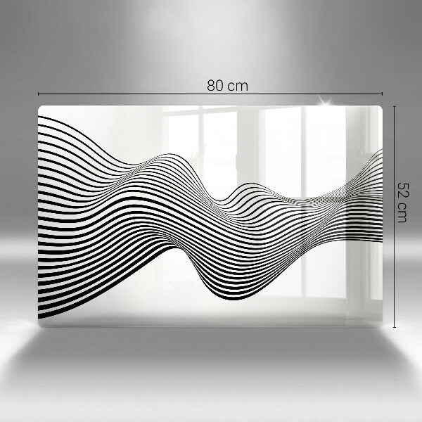 Skleněná deska za sporák Lineární abstrakce