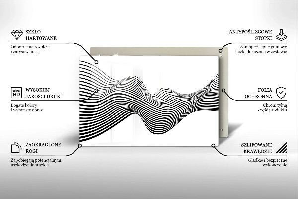 Skleněná deska za sporák Lineární abstrakce