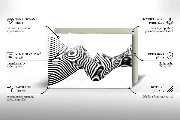 Skleněná deska za sporák Lineární abstrakce