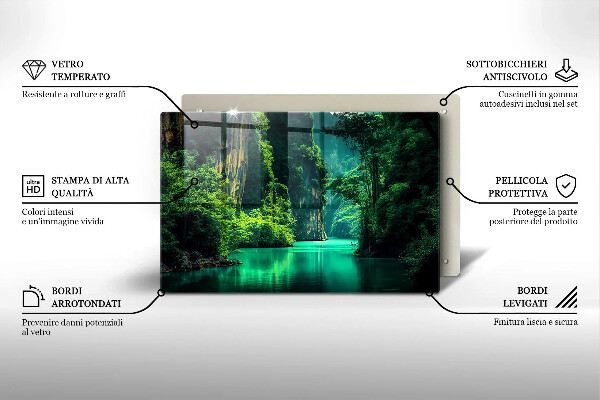 Skleněná deska za sporák Krajina laguny