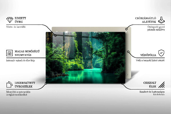 Skleněná deska za sporák Krajina laguny