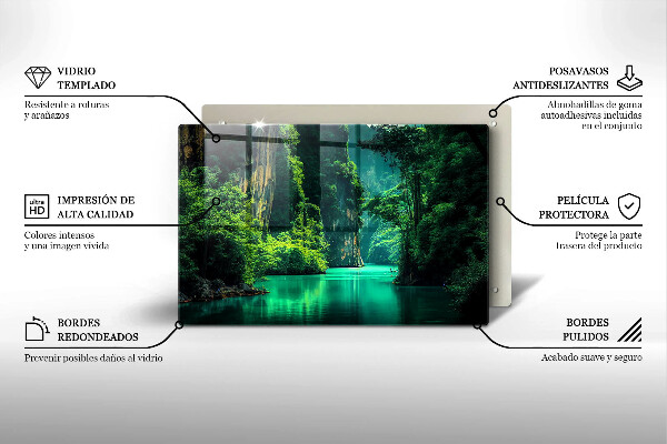 Skleněná deska za sporák Krajina laguny