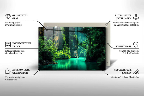 Skleněná deska za sporák Krajina laguny