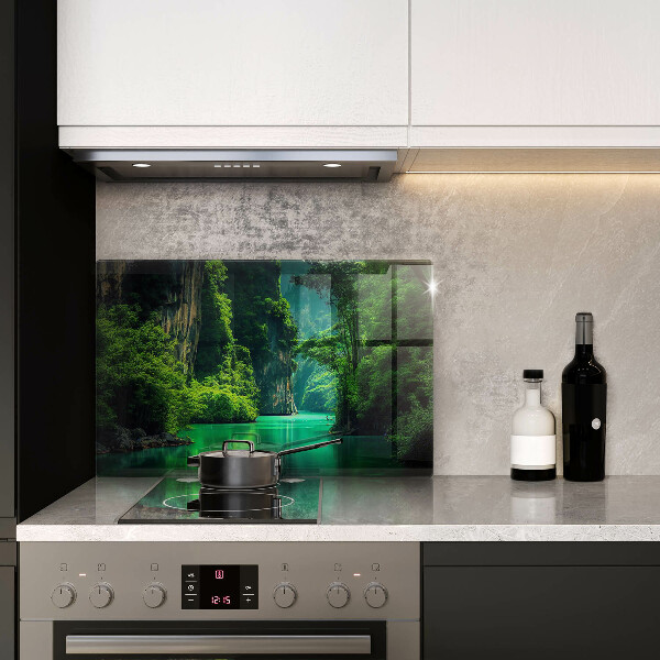 Skleněná deska za sporák Krajina laguny