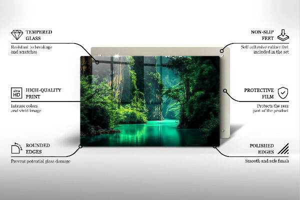 Skleněná deska za sporák Krajina laguny