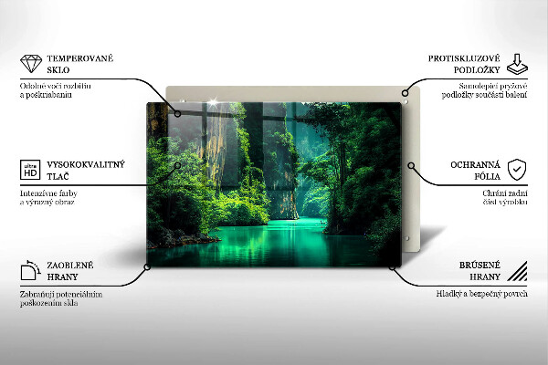 Skleněná deska za sporák Krajina laguny