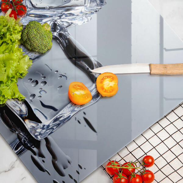 Skleněná deska za sporák Ledové kostky