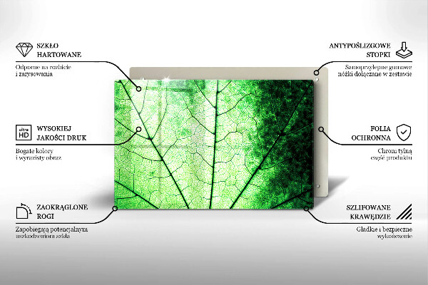 Skleněná deska za sporák Dekorativní žilnatý list