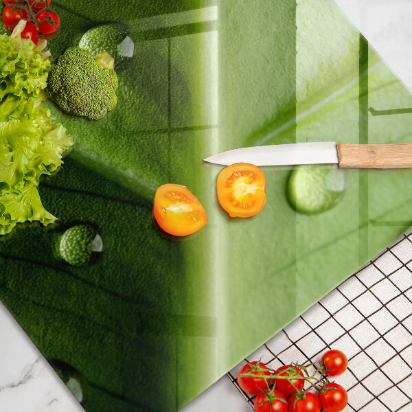 Skleněná deska za sporák Příroda rosa a list