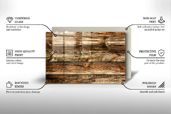 Skleněná deska za sporák Textura dřevěného prkna