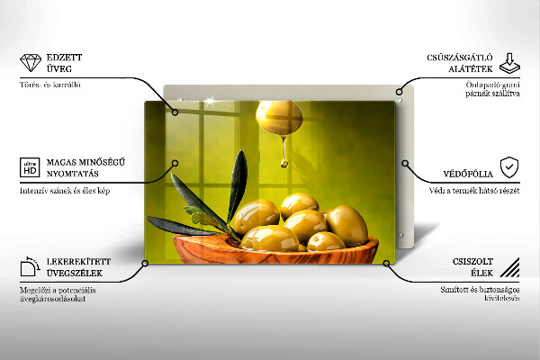 Skleněná deska za sporák Chutné olivy
