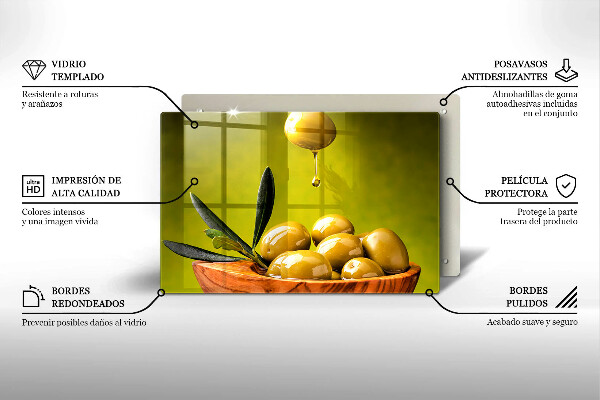 Skleněná deska za sporák Chutné olivy