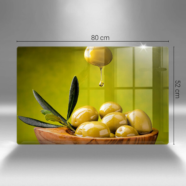 Skleněná deska za sporák Chutné olivy