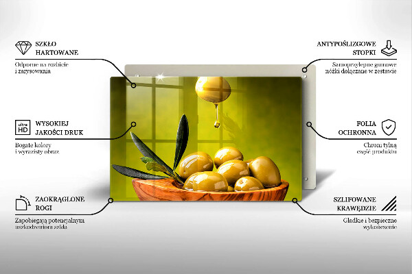 Skleněná deska za sporák Chutné olivy