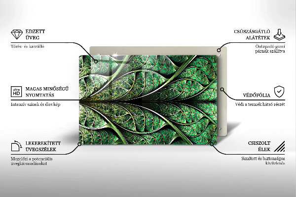 Skleněná deska za sporák Struktura žilek listu