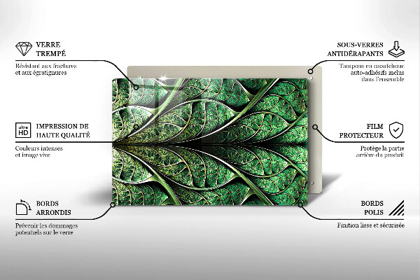 Skleněná deska za sporák Struktura žilek listu