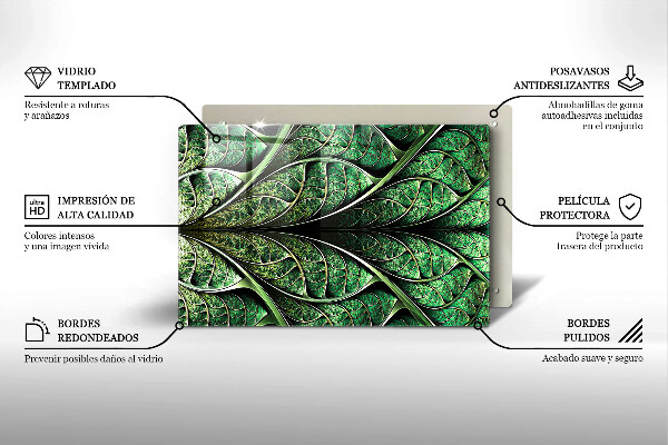 Skleněná deska za sporák Struktura žilek listu